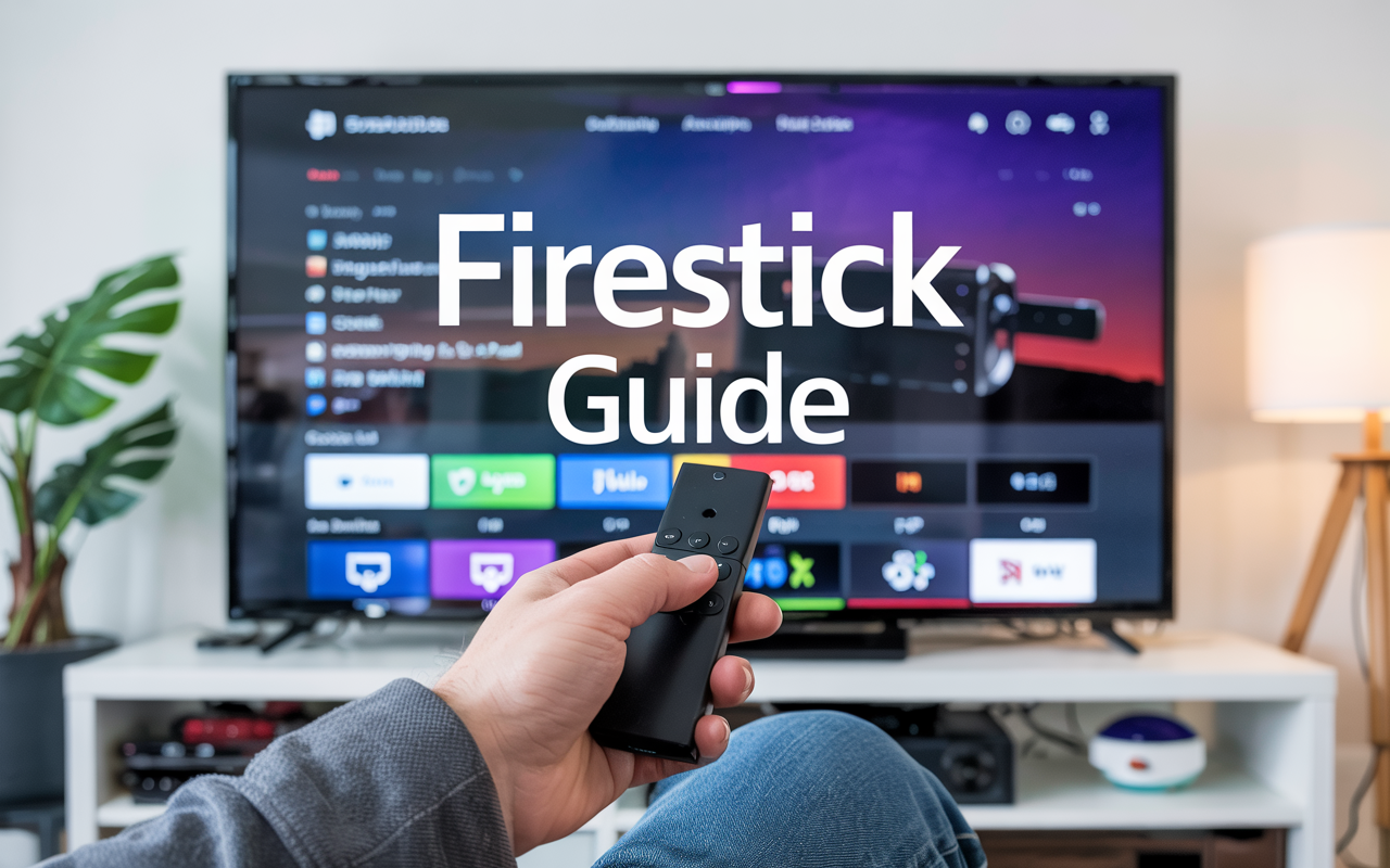 IPTV showing Firestick interface and setup instructions