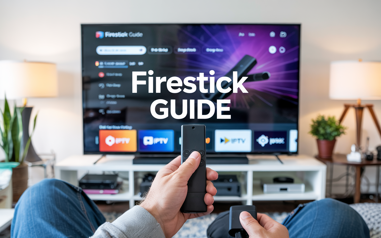 iptv Firestick settings menu with Firestick Guide written