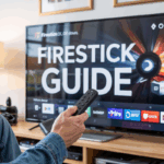 IPTV Firestick menu navigation with step-by-step guide title