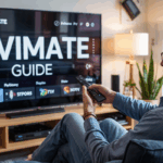 TiviMate IPTV interface on Smart TV with "TIVIMATE GUIDE" text
