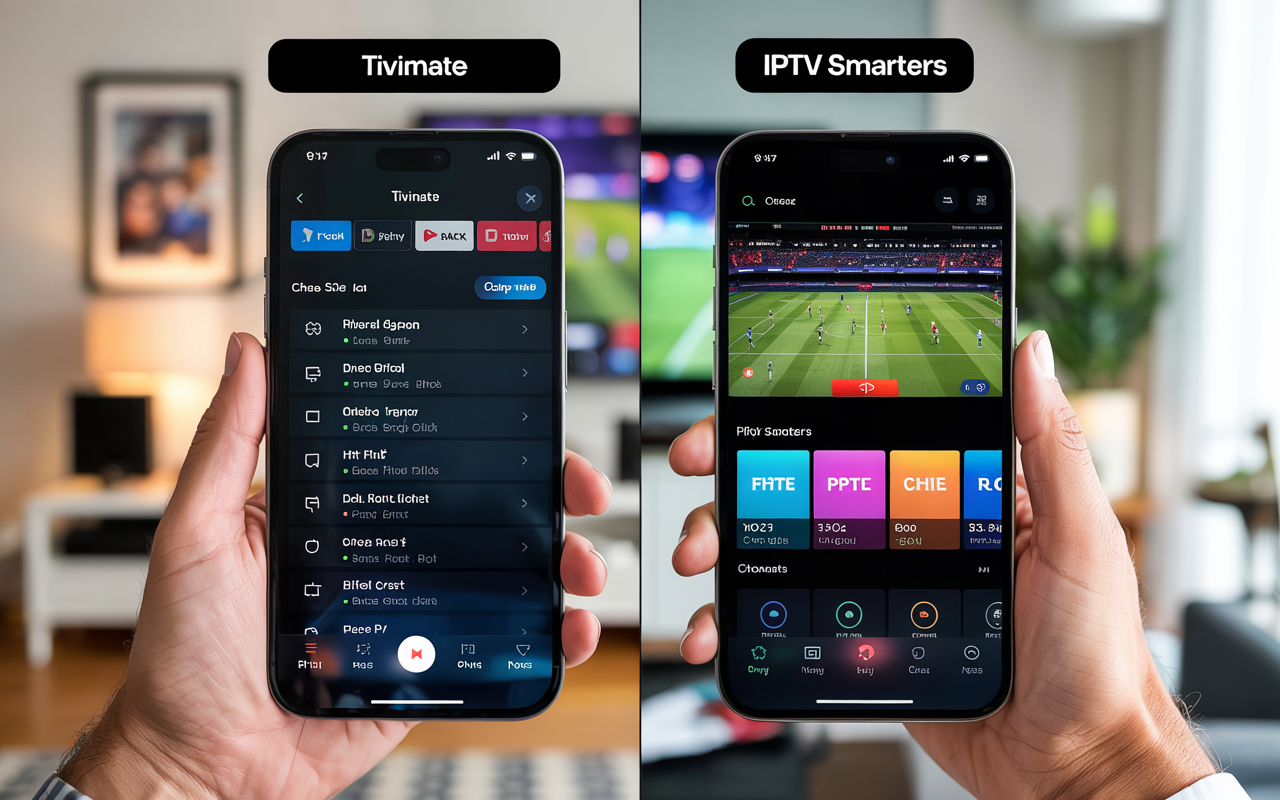 Comparison between TiviMate and IPTV Smarters apps