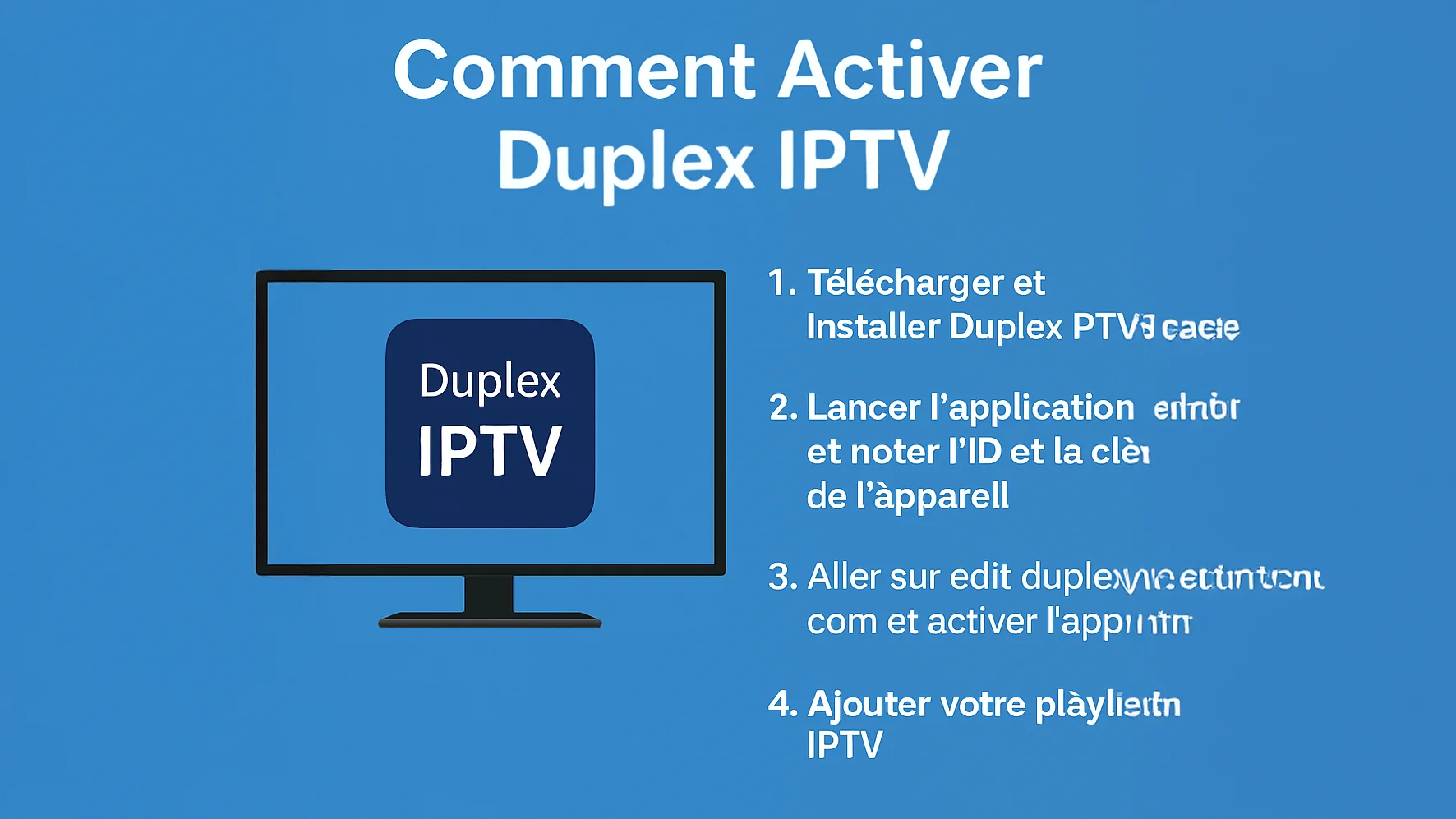 menu de redémarrage de l'application Duplex IPTV après activation