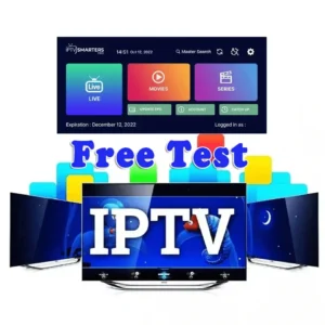 Interface IPTV avec chaînes en direct et VOD sur Android TV