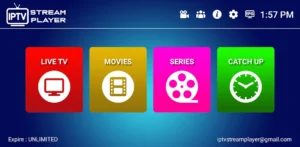 Liste de chaînes IPTV affichée sur une Smart TV