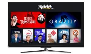 Interface de Molotov TV affichée sur une Smart TV