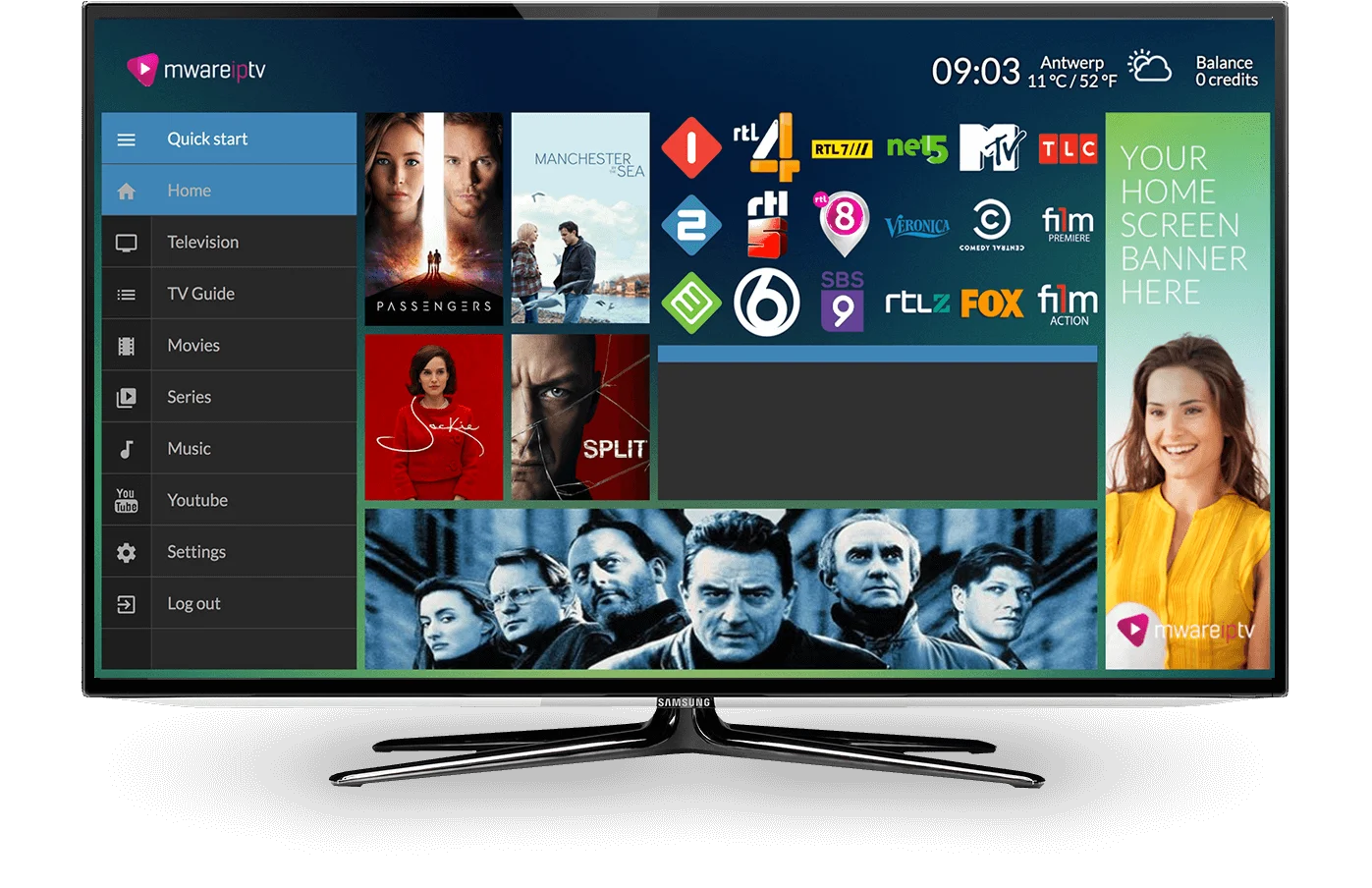 Exemple de lien M3U IPTV gratuit copié dans une appli