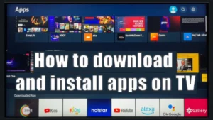 Home menu on Samsung TV highlighting apps icon