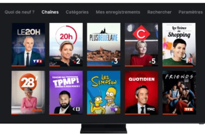Écran d’accueil de Molotov TV avec chaînes françaises