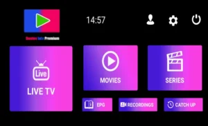 écran d’accueil de l'application Duplex IPTV sur Smart TV